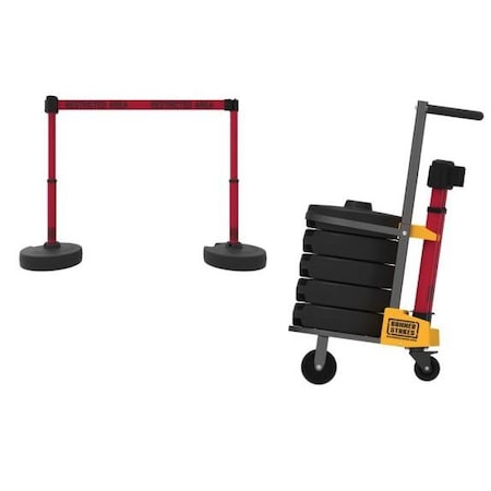 MOBILE BANNER STAKE STANCHION CART PRB919RD